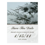 Winter Wedding Snow Save The Date Postcard