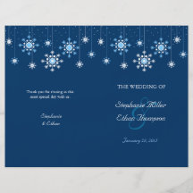 Winter Wedding Snowflakes Wedding Program Flyer