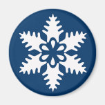 Winter White Christmas Snowflake Refrigerator Magnet