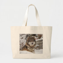 Winter Wolf Canvas Bag