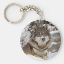 Winter Wolf Key Chain
