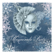Winter Wonderland Masquerade Party Invitations