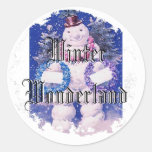 Winter Wonderland Snowman Round Stickers