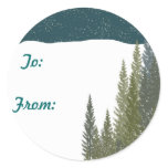 Winter's Beauty Gift Tags Round Sticker