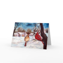 Winters Serenity Cardinal Blank Card