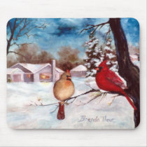 Winters Serenity Cardinal Mousepad