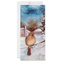 Winters Serenity Cardinal Rack Card