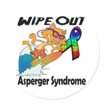 Wipe Out Asperger Syndrome Stickers