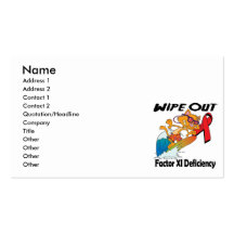 Wipe Out Factor XI Deficiency Business Card Templates
