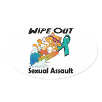 Wipe Out Sexual Assault Oval Sticker