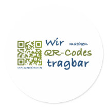 wir machen qr-codes tragbar sticker