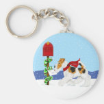 Wire Fox Christmas Mail Keychain