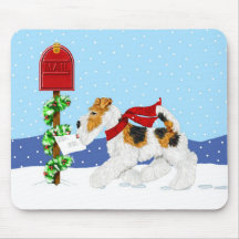 Wire Fox Christmas Mail Mousepads