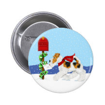 Wire Fox Christmas Mail Pin