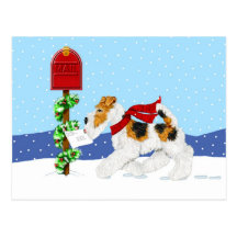 Wire Fox Christmas Mail Postcard