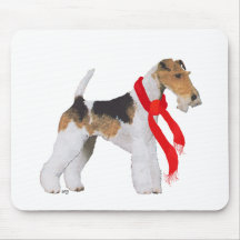 Wire Fox Terrier in a Scarf Mouse Pad