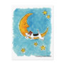 Wire fox terrier on the moon post card