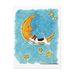 Wire fox terrier on the moon postcards