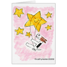 Wire fox terrier swingin' on a star greeting cards