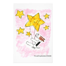 Wire fox terrier swingin' on a star custom stationery