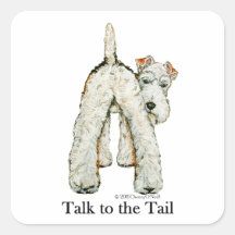 Wire Fox Terrier Tail Square Stickers