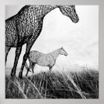 Wire Horses on Canvas by LLR posters