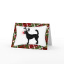 Wire Portuguese Podengo Reindeer Christmas Card