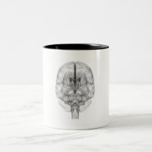 Wireframe of the brain coffee mugs