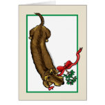 Wirehair Dachshund Christmas Card