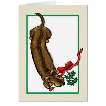 Wirehair Dachshund Christmas Card