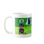 Wirehaired dachshund senses smiling moon mugs