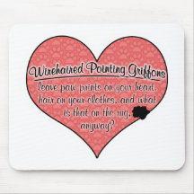 Wirehaired Pointing Griffon Paw Prints Dog Humour Mouse Mat