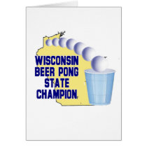 Wisconsin Beer Pong Champion Greeting Cards