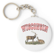 Wisconsin deer scene key chains