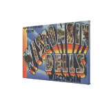 Wisconsin Dells, Wisconsin - Large Letter Scenes Canvas Print