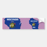 Wisconsin Flag Map Bumper Stickers