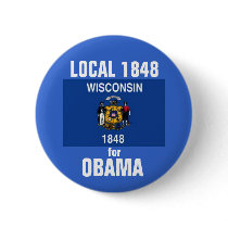 Wisconsin for Obama 2012 Buttons