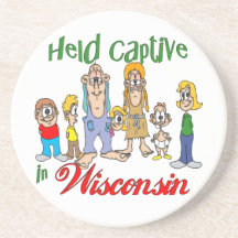 Wisconsin Funny Trailer Park Sandstone Coaster