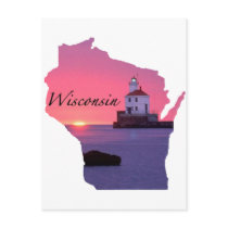 Wisconsin lighthouse postcard