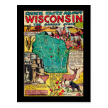 Wisconsin Map and Facts Postcards
