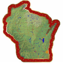 Wisconsin Map Christmas Ornament Cut Out