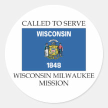 Wisconsin Milwaukee LDS Mission Called to Serve Round Sticker