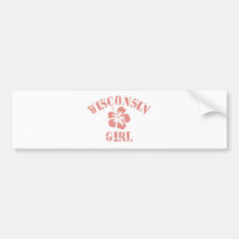Wisconsin Pink Girl Bumper Sticker