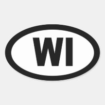 Wisconsin - sheet of 4 oval car stickers
