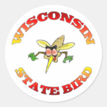 Wisconsin State Bird Round Stickers