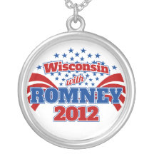 Wisconsin with Romney 2012 Necklaces