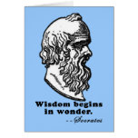 Wisdom Begins in Wonder Socrates Quote Tshirt Cards