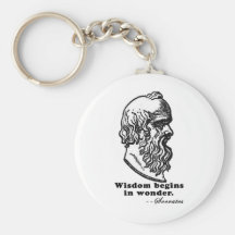 Wisdom Begins in Wonder Socrates Quote Tshirt Keychain