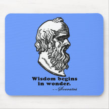 Wisdom Begins in Wonder Socrates Quote Tshirt Mousepads