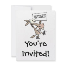 WISE ASS WISEASS FUNNY CARTOON DONKEY PERSONALISED INVITATION